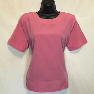 G-108 Lauren Lee‎ Vintage Pink Short Sleeve Pullover Blouse Size L